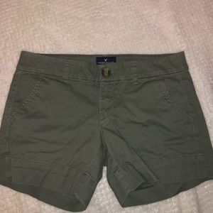 Olive Green Midi Shorts